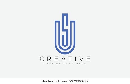 Letter US logo design template vector illustration