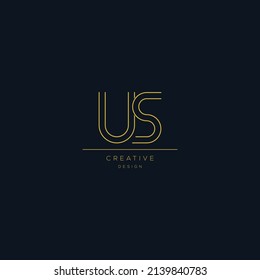 Letter US logo icon design template elements
