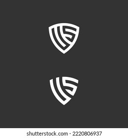 letter us shield logo design vector illustration template