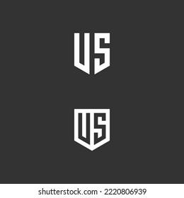 letter us shield logo design vector illustration template