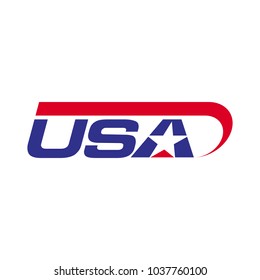 Letter USA Vector Logo