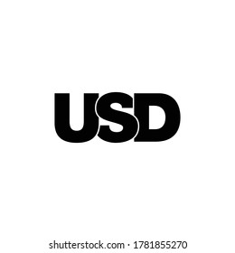 Letter USD simple monogram logo design vector