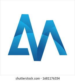  The letter am use color gradient logo design - Vector illustration, EPS10.
