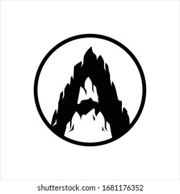 Letter a use mountain - Vector illustration, EPS10.