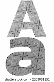 The letter a uses lines to make up the letter. used in graphics