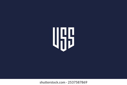 Letra uss escudo ícone de logotipo design vetor design modelo inspiração