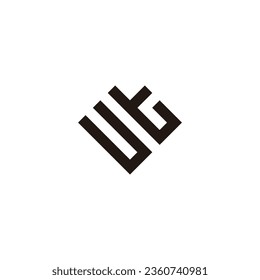 Letter Ut heart, square geometric symbol simple logo vector