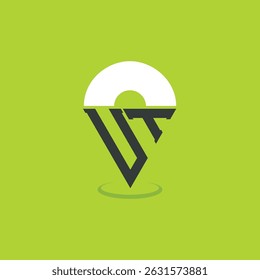 Letter UT Location Logo-Design. Moderne Initialen UT Pinpoint-Logo für Navigation, Karten-Apps und standortbasierte Unternehmen