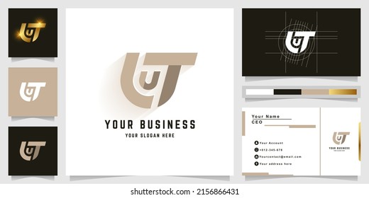 Letter UT or LUT monogram logo with business card design