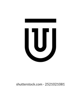 Letter Ut or Tu creative line art unique shape typography branding logo