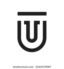 Letter Ut or Tu line art creative initial monogram logo