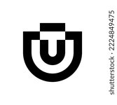 Letter UT or TU monogram logo design