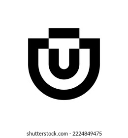 Letter UT or TU monogram logo design