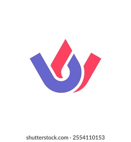 letter uu double letter u logo design