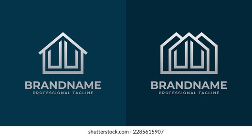 Letter UU Home Logo Set. Suitable for any business related to house, real estate, construction, interior with UU initials.