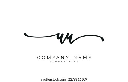 letter UU logo design handwriting signature style vector template