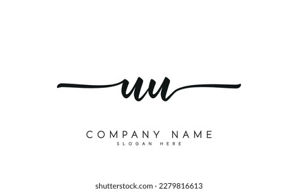 letter UU logo design handwriting signature style vector template