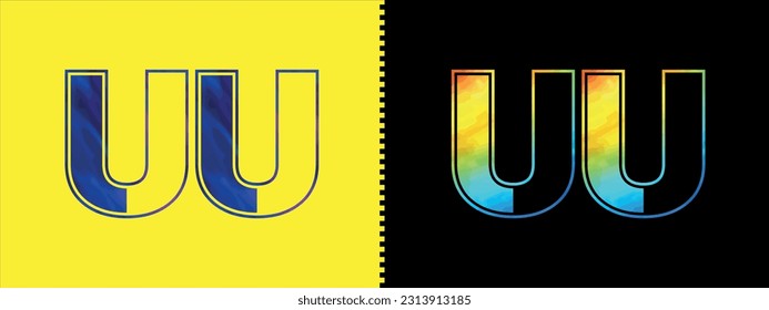 Letter UU logo design vector template. Creative modern luxurious logotype for corporate business identity