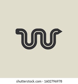 Letter UU pencil shape logo design. Link icon in flat style isolated on grey background. Graphic alphabet symbol for your corporate business identity, website, app, UI. Arts logo design inspiration.