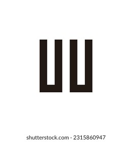 Letter UU square geometric symbol simple logo vector