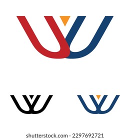 letter UU twin logo template