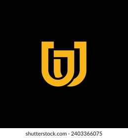 Letter UU vector logo of Abstract luxury symbol logo design illustration. Elegant alphabet letters UJ font and number. Classic Initial Lettering Minimal Designs. 