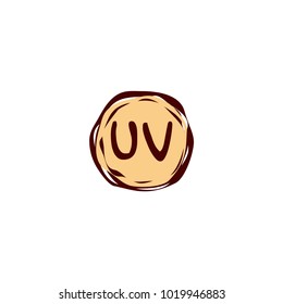 Letter UV Logo. Shape Template. Fun Logo