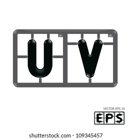 Letter uv model-kit alphabet vector