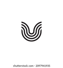 letter UV VU U V lines simple symbol logo vector