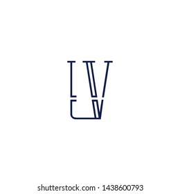 letter UV VU V Clean and Minimal Initial Based Logo Design