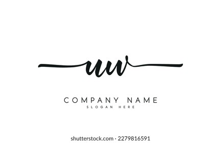 plantilla vectorial de estilo de firma de escritura a mano de diseño de logotipo uw