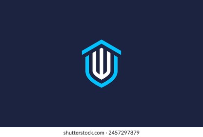 letra uw con escudo logo icono diseño Vector diseño Plantilla inspiración