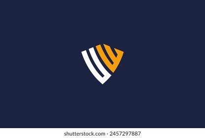letter uw with shield logo icon design vector design template inspiration