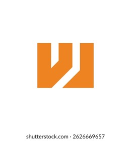 letter uw simple geometric stripes line logo vector 