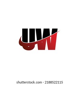 Letter UW einfache Logo-Design-Vektorgrafik