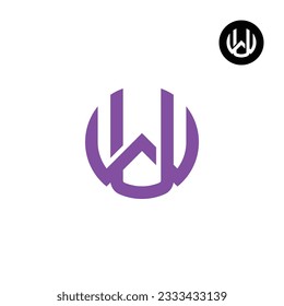 Letter UW WU Circle Bold logo design