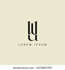 Letter UW and WU monogram initial logo, geometric, modern, gradient, grid logo