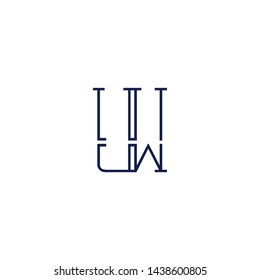 letter UW WU W Clean and Minimal Initial Based Logo Design