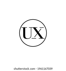 Carta UX diseño inicial de logotipo en monograma, boda, moda, maquillaje plantilla de logotipo