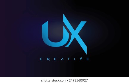 Letter UX logo design creative custom clean two alphabet logo
