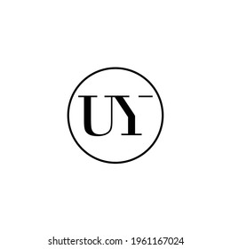 Letter UY initial monogram logo design, wedding, fashion, make up logo template
