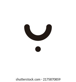 Buchstabe UY YU Geometrisches geometrisches Symbol des Kreises, einfaches Logo, Vektorgrafik