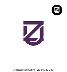 Einfache Gestaltung des Logos von Letter UZ ZU Monogram