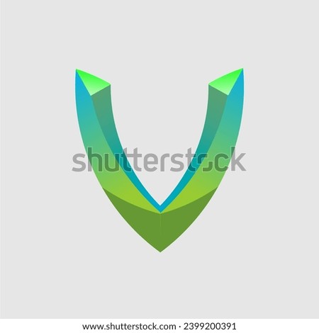 letter v 3d abstarct icon logo