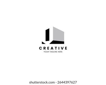 Letter V 3D building logo for your brand