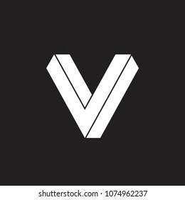 letter v 3d design logo vector