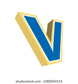 Letter V. 3D design vector