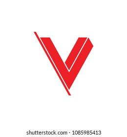 letter v 3d motion design logo vector