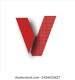 Letter V 3D Text Logo
