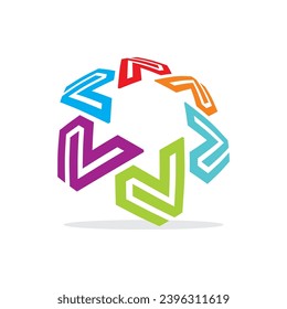 letter v abstract alphabet logo